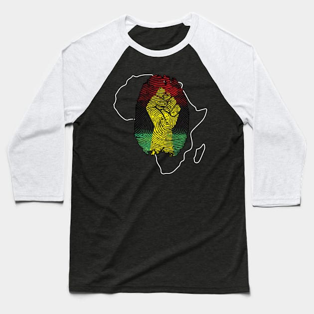 African Pride Fingerprint Black History Baseball T-Shirt by tanambos